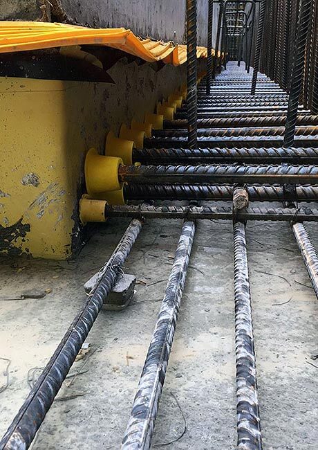corresponding reinforcing rebar